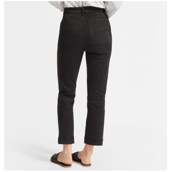 Everlane Slim Leg Crop Straight Leg Pants Washed Black Size 2/26 NWT - Picture 3 of 13